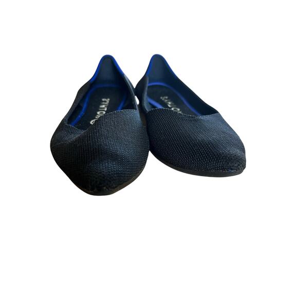 Rothy's | Size 8.5 The Point Flats Black with Blue Trim Slip-On - Picture 6 of 8